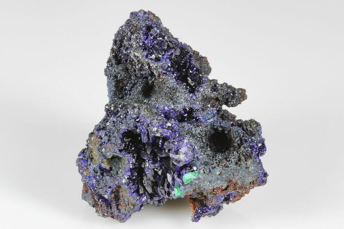 Sparkling Azurite Crystals with Malachite - Laos #178146